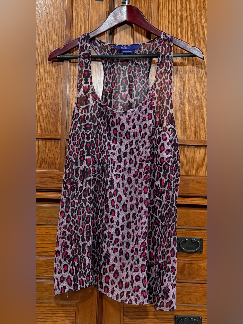 Miley Cyrus X Max Azria Leopard Animal Print Sheer Racerback Top Y2K Grunge Goth